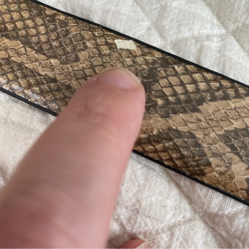Bundle of 3 Classic Brown, Tan Croc Snakeskin Pattern Belts Animal Print Medium